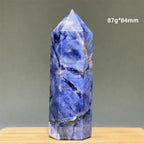 Blue Veins Stone Obelisk Natural Mineral Quartz Home Feng Shui Decorative Gift Reiki Treat Witchcraft Magic Wand
