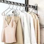 Wall Mounted Wall-Mounted Clothes Hanger New Closet Durable Couple Stainless steel Folding Retractable Hook Home