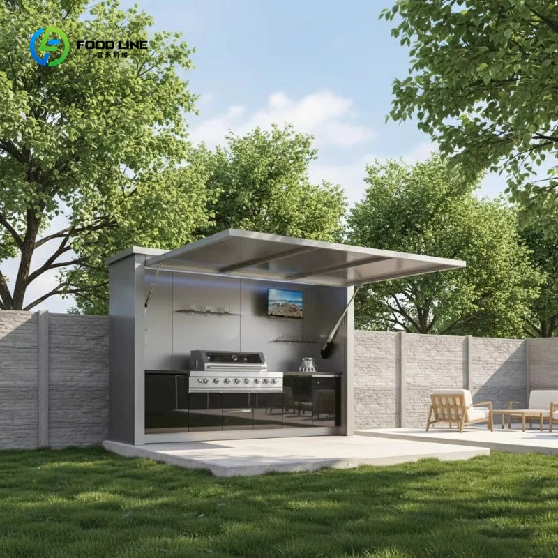 Customized Enclosed Outdoor Grill Kitchens 304 Stainless Steel Sets One-Stop Outdoor Kitchen Solutions