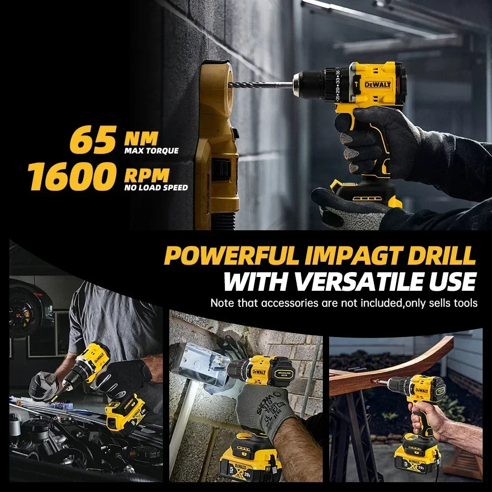 DeWalt  20V Brushless Chave De Fenda, Broca Compacta ou Ferramentas Driver Bateria Chave De Impacto, Ferramenta Elétrica DCD805