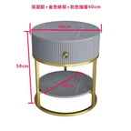 Modern Minimalist Round Slate Drawer Table: High-End Appeal, Perfect as Side Table or Bedside Cabinet