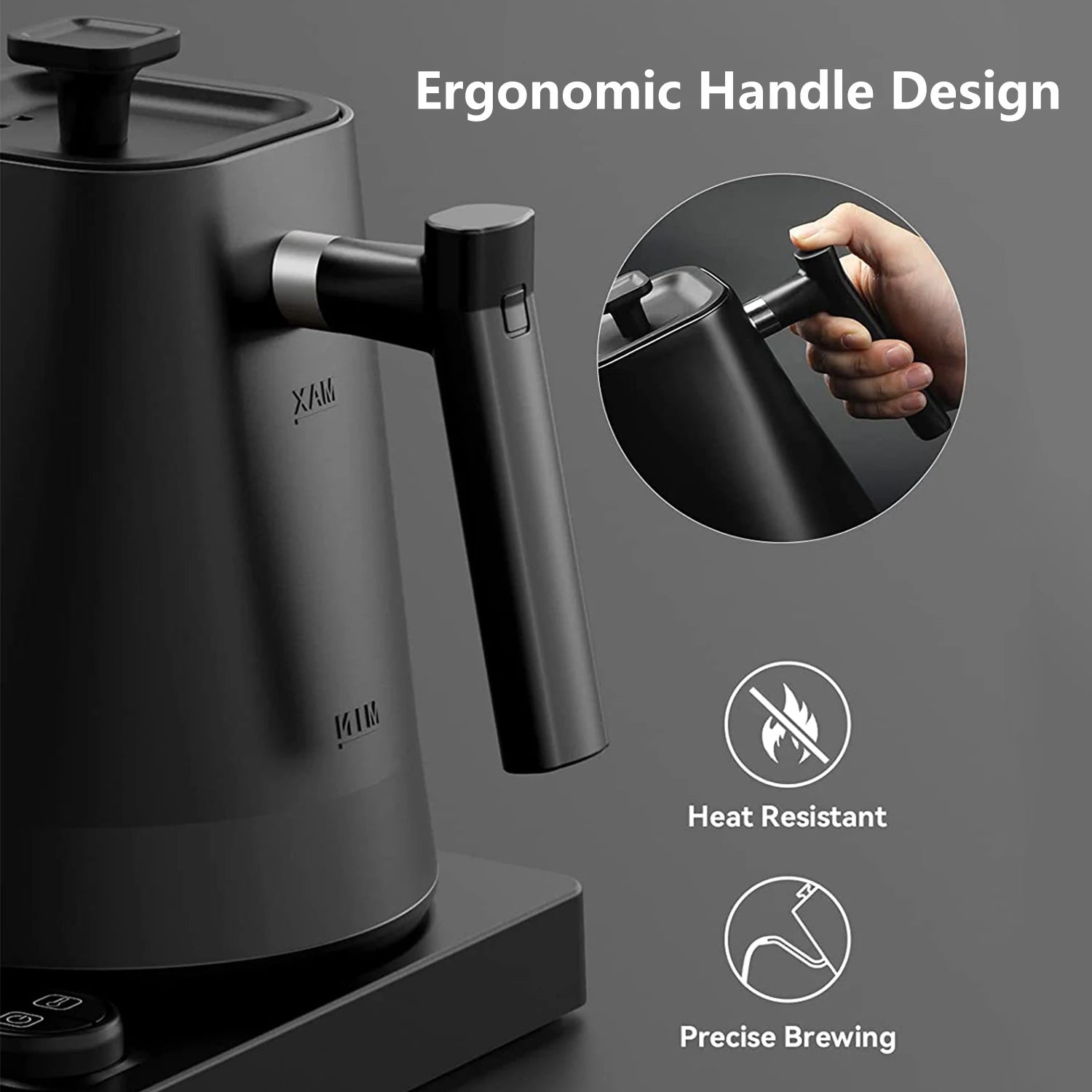 Gooseneck Electric Kettle 1L 1200W Intelligent temperature controlled hand brewed coffee pot Rapid Heating Kettle 110v/220v