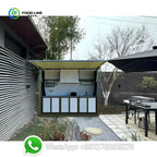 Customized All-Weather Outdoor Kitchen Unit Featuring Gas Grill, Fridge, and Natural Stone Top for Patio or Garden Use