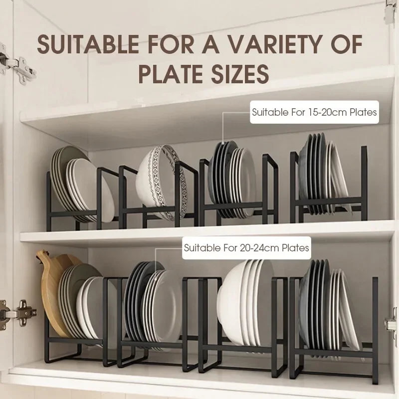 4/2/1pcs Kitchen Rack Dish Storage Rack Cabinet Dish Rack Dinner Plate Drain Rack Countertop Rack Plate Iron