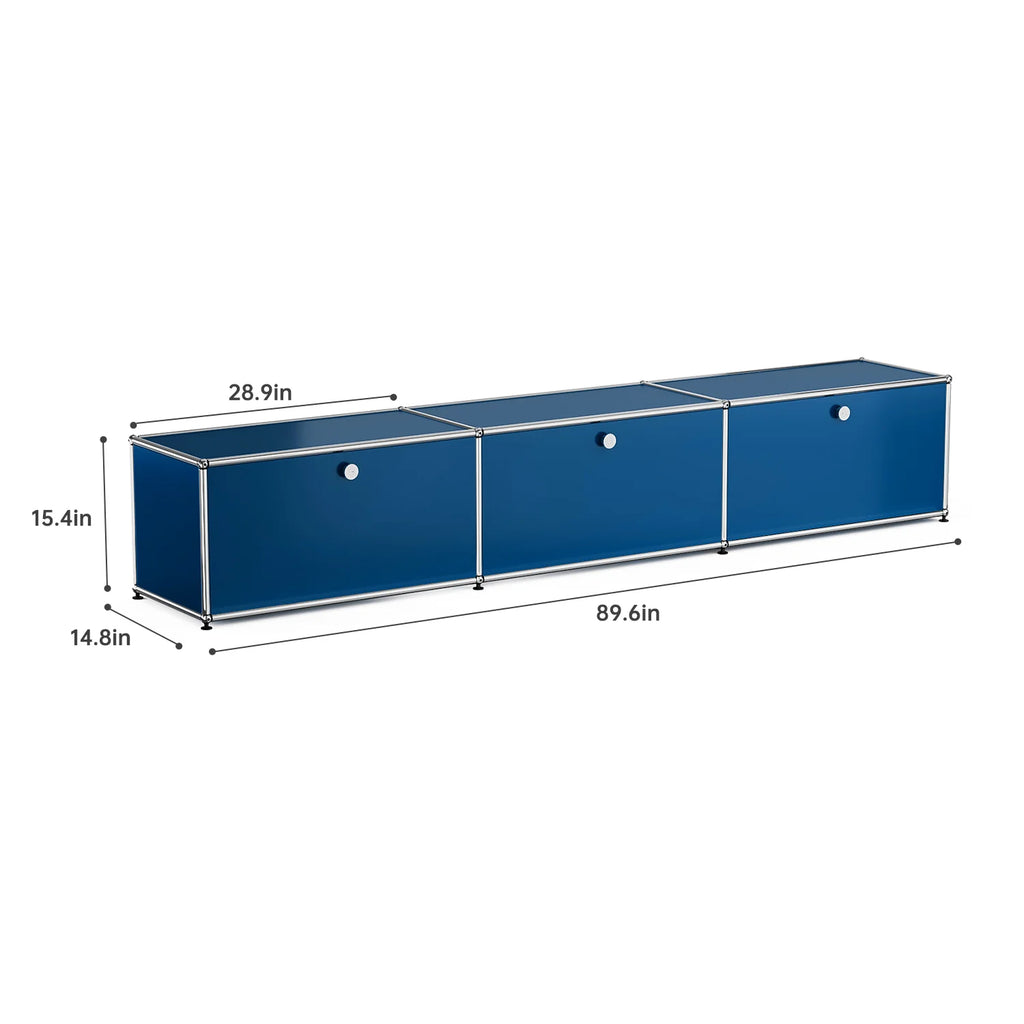 Storage Cabinet Storage Shelf Stainless Steel Metal Board Living Room Cabinet Sideboard Cabinet Modular Furniture-No Keys