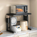 Expandable Kitchen Microwave Stand Double-Layer Countertop Organizer Rice Cooker Storage Rack Cabinet Placement Shelf