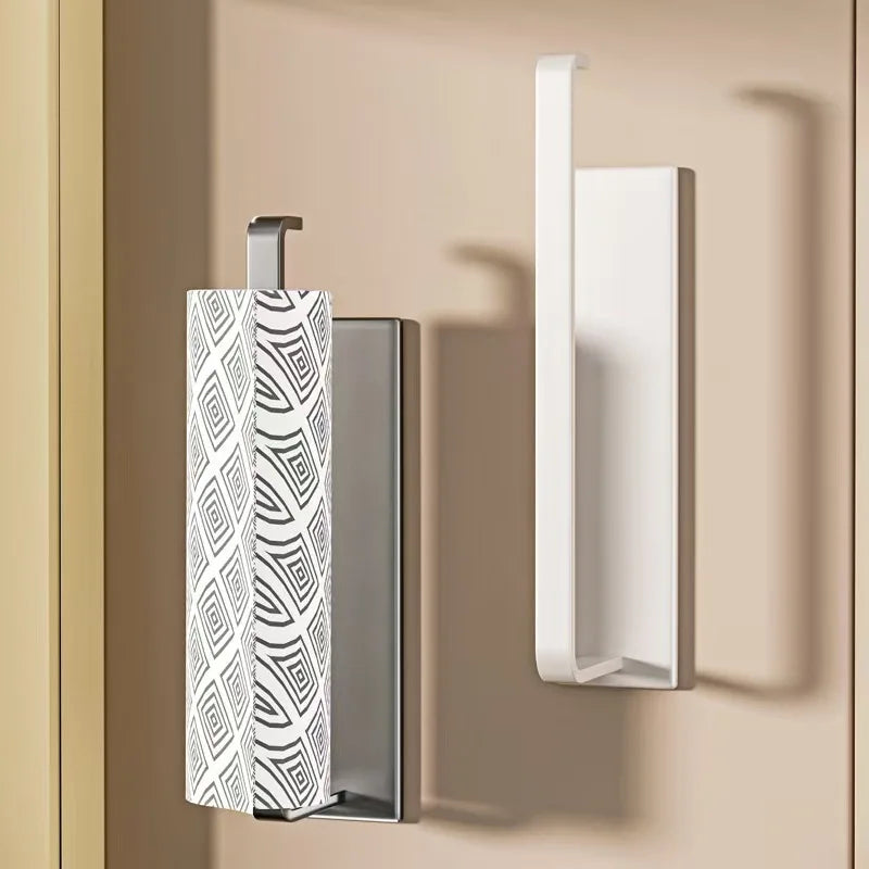 Kitchen paper holder, wall-mounted refrigerator magnetic paper towel holder, side cabinet for storing items, non-drilling fresh