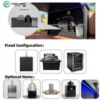 Outdoor Kitchen Portable Unit 8 Burner BBQ Grill 58L Fridge Sink Backsplash Acrylic Finish Drawer Slide Hinge Locking Customized