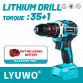 LYUWO Lithium Battery 21V Rechargeable Brushless Compact Electric Screwdriver Hand Drill Impact Drill LW-DZ20