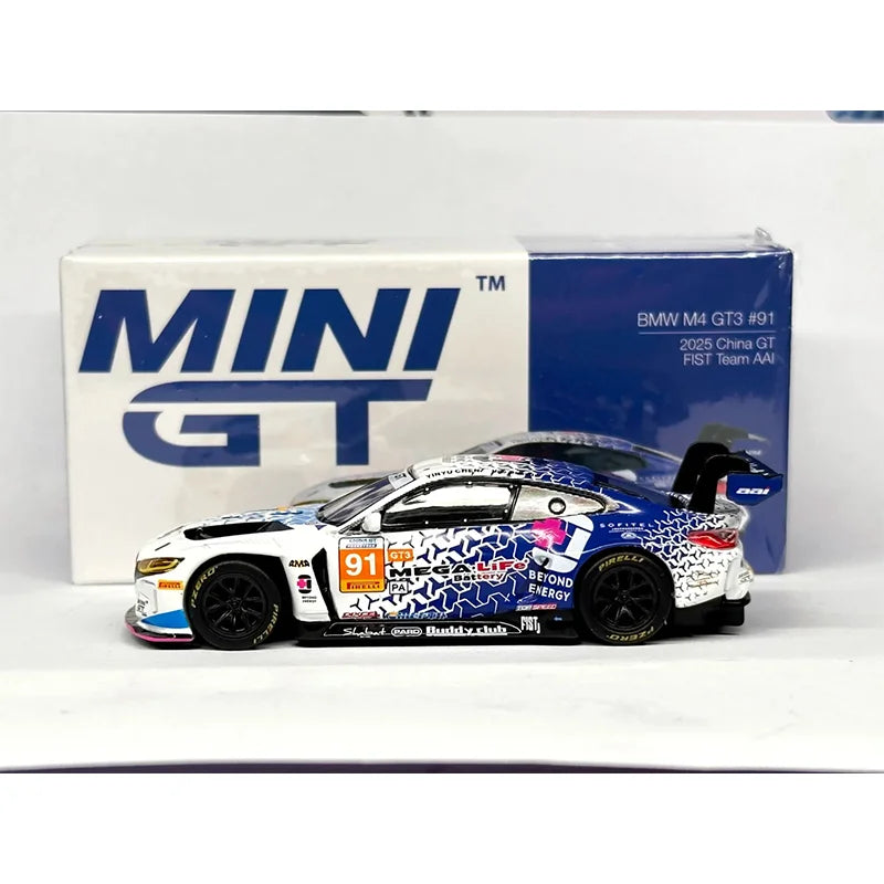 In Stock Minigt 1108# 1:64 M4 Gt3 No. 91 Limited Edition Realistic Alloy Miniaturized Die-Cast Car Model Custom Children'S Gifts