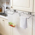 Stainless Steel Kitchen Garbage Bag Rack Cabinet Door Wardrobe Kitchen Rubbish Storage Bag Hook Closet Door Garbage Bag Rack