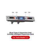 For Tesla Model 3 Model Y 27W Quick Charger USB Shunt HUB Intelligent Docking Station Car Adapter Powered Splitter Extension