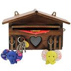 Outdoor Wooden Post Box Letter Mailbox Lockable Wall Mounted Mailbox Secure Letterbox Suggestion Box Garden Decoration