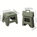 Heavy-Duty Thickened Portable Folding Stool with Handle - 1 Pack Square Plastic Collapsible Stool for Indoor, Gatherings, Picnic