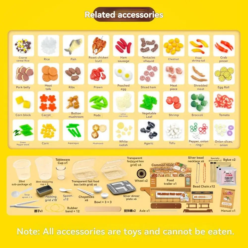 3D Pretend Play Kitchen Toys Creative DIY Mini Fast Food Model Toy Reusable Realistic Cooking Interactive Toys
