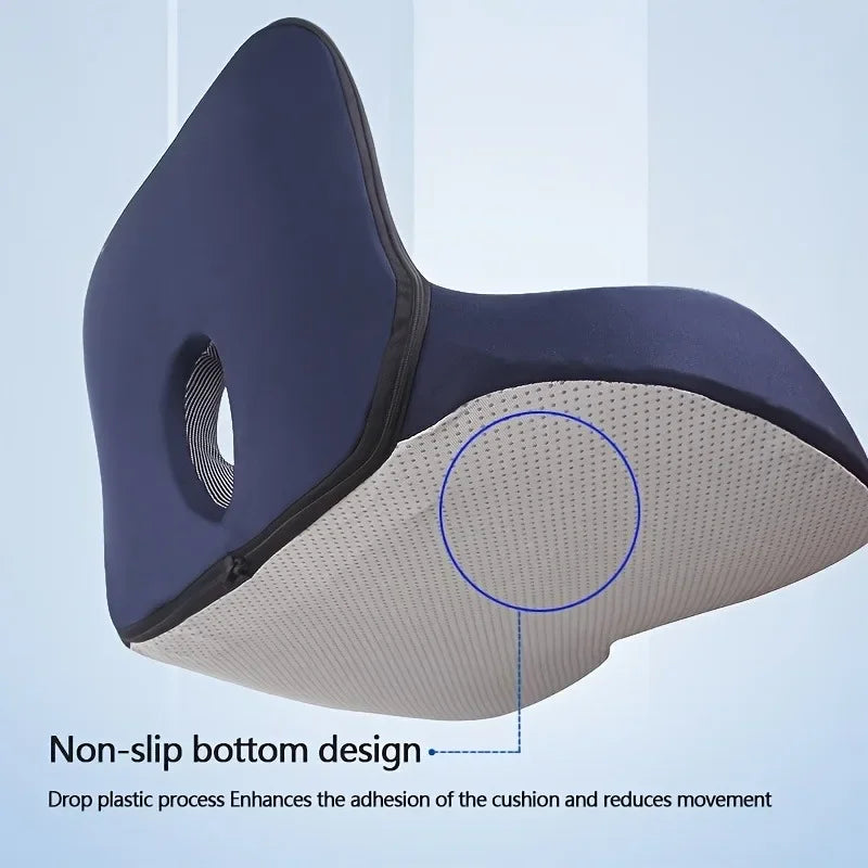 Memory Foam Seat Cushion Waist Back Support Pillow Set Orthopedic Ergo