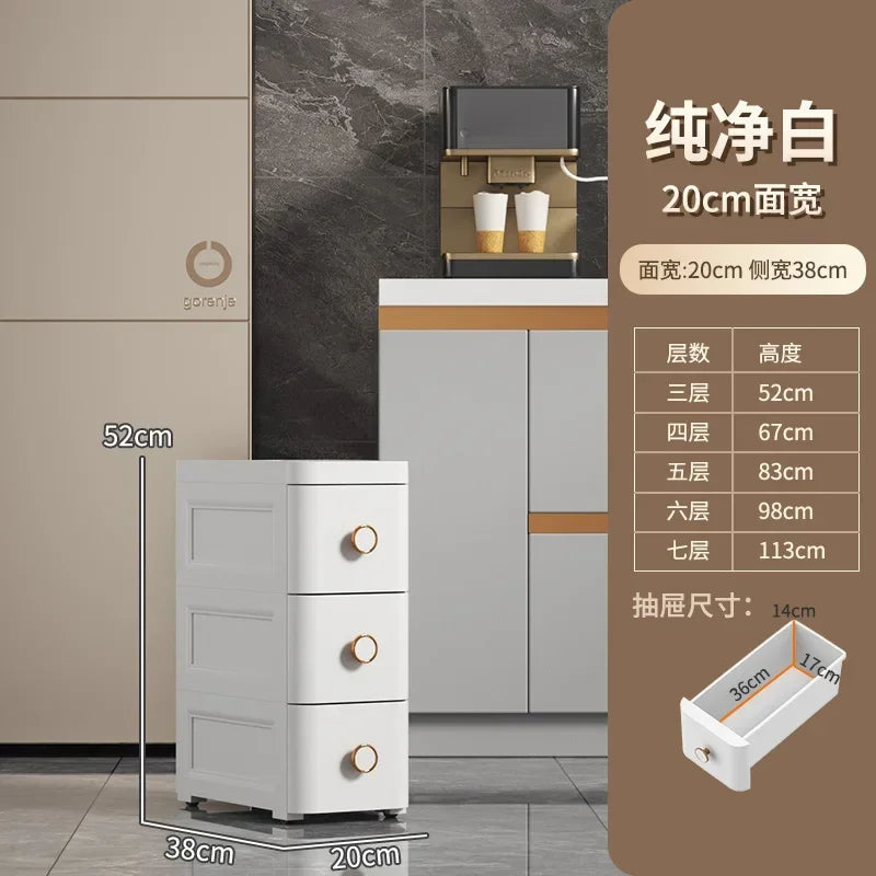 Modern Plastic Cabinet for Bedside Drawer Type Narrow Side Bathroom Cabinet Creative Cabinets for Laundry Room