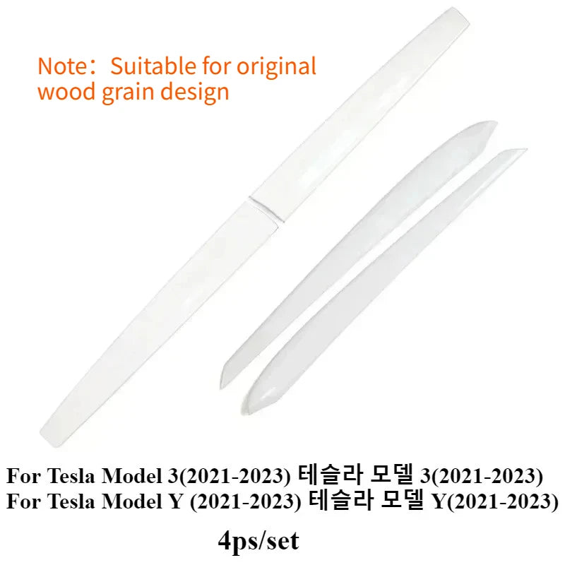 Car Door Side Trim Dashboard Cover For Tesla Model 3 Y Carbon Fiber Pattern Front Interior Dashboard Central Control Trim Strip