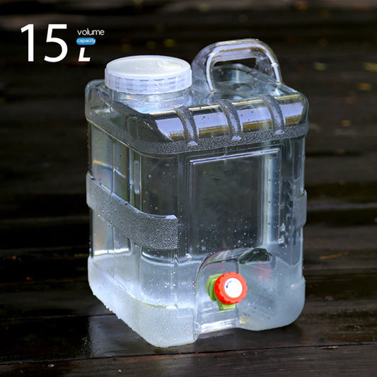 15L Clear Water Jug with Spigot Emergency Water Storage Portable Water Tank for Camping Outdoor Hiking