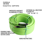 Air Hose 3/8" Heavy Duty Lightweight Kink Resistant Flexible Compressor Tough Pro Air Hose Working Pressure 300 PSI