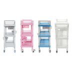 3-Tier Salon Storage Cart Movable Beauty Organizer 176 Lbs Load Utility Cart with Universal Wheels
