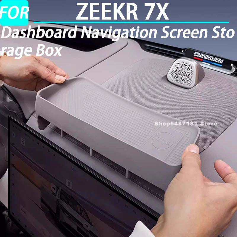 Car Dashboard Navigation Screen Storage Box for ZEEKR 7X Interior Accessories 2024 2025 for Left Hand Drive