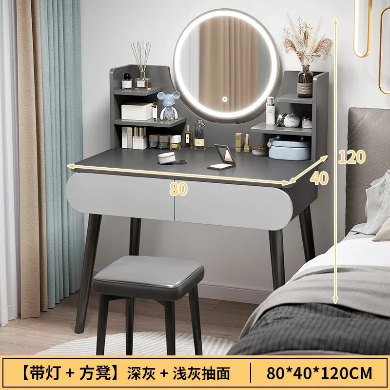 Black Girls Makeup Vanity Table Dresser Stand Drawers Storage Makeup Table Bedroom Desk Coiffeuse De Chambre Home Furniture
