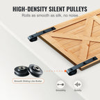 SucceBuy 8/10FT Sliding Barn Door Hardware Kit 330LBS Heavy Duty Barn Door Track Kit for Double Doors W/ Smooth & Silent Pulley