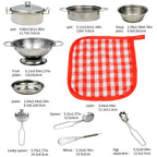 Mini Stainless-Steel Kitchen Toys .A Tiny Size Play House Cooking Utensil Set for Kids . Educational Kitchen Experience