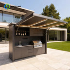 Customized Luxury 304 Stainless Steel Modular Outdoor Kitchen Cabinet Set Sink All-In-One Dining Garden BBQ Grill Patio Cupboard