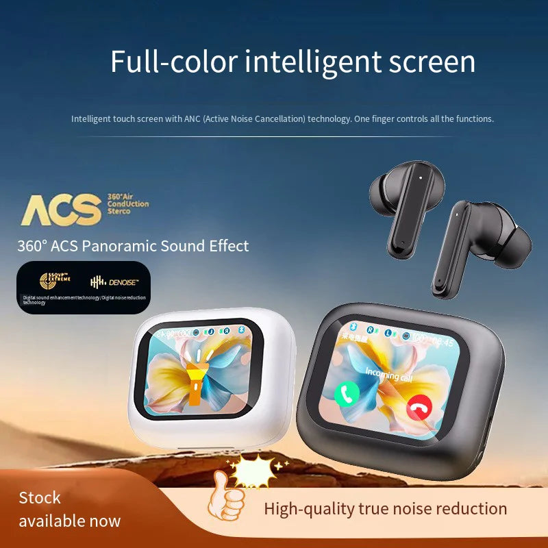 Bluetooth V6.0 headphones AI translation OWS LCD touch screen sports wireless high-definition stereo long-life headphones