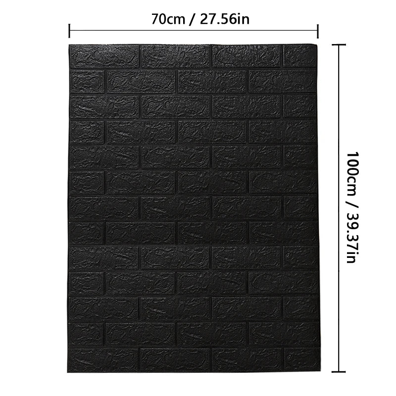 70cmx1/2/3/5/10m Brick Pattern Wall Sticker Decoration PVC 3d Wallpaper Waterproof Wall Sticker for Children's Room Home Bedroom