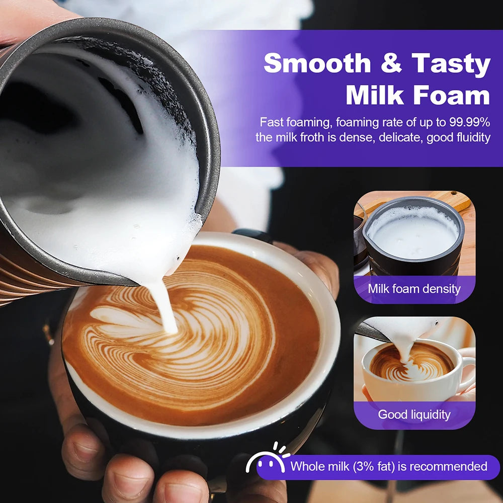 4-IN-1 Electric Milk Frother Milk Foam Machine For Coffee Cappuccino Latte Hot Cold Foam Maker Automatic Milk Frother Foamer