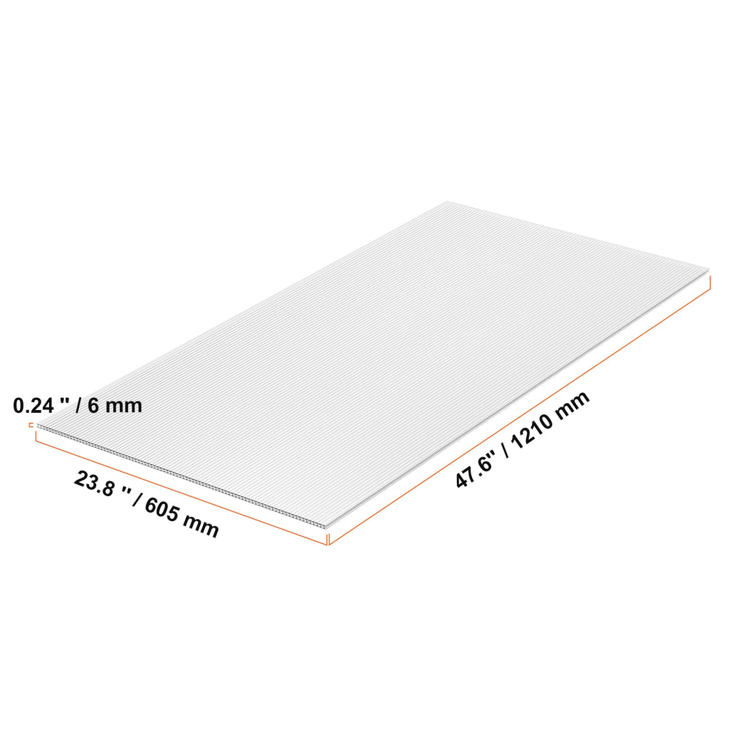 VEVOR Polycarbonate Greenhouse Panels Roof Panels Sheets, Waterproof UV Protected Corrugated Resistance for Greenhouse/Garden