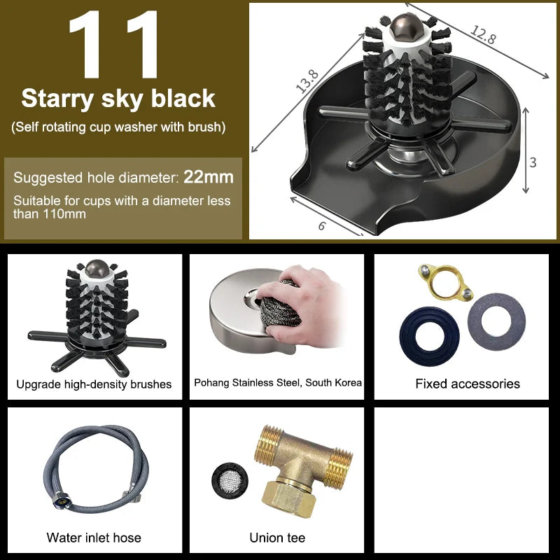 Sink Faucet Glass Cup Automatic Cup Washer Bar for Beer Milk Coffee Cleaner Tool Kitchen Sink Accessories