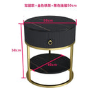 Modern Minimalist Round Slate Drawer Table: High-End Appeal, Perfect as Side Table or Bedside Cabinet