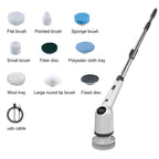 Electric Cleaning Brush 9-in-1 Wireless Handheld Household Kitchen Floor Bathroom Rotary Scrubber with 9 Head Cleaning Scrubber