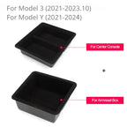 Central Control Storage Box for Tesla Model 3/Y/3+ Modely Juniper Center Console Organizer Tray Armrest Cubby Drawer Accessories
