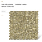 Luxury Metal Stainless Steel Wall Mosaic 3D Bathroom Mosaic Tile Aluminum Hexagon Mosaic Background Wall Sticker Self-adhesive