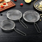 Ergonomic Kitchen Strainer with Non-Slip Handle & Hook Dishwasher Safe for Christmas Recipe Making Pasta Draining