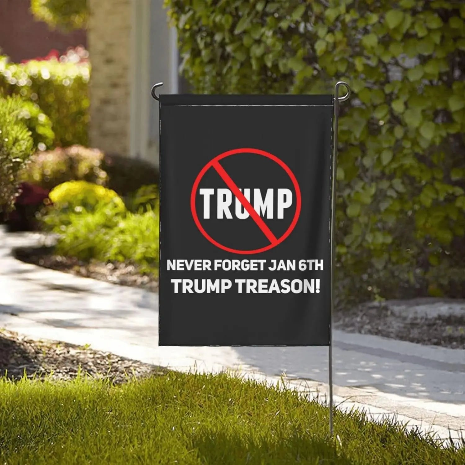 12x18 Trump Treason Garden Flag Double Sided Anti Trump Vote Blue 2022 Yard Flag Trump Is Guilty For Prison House Flag Vote Blue