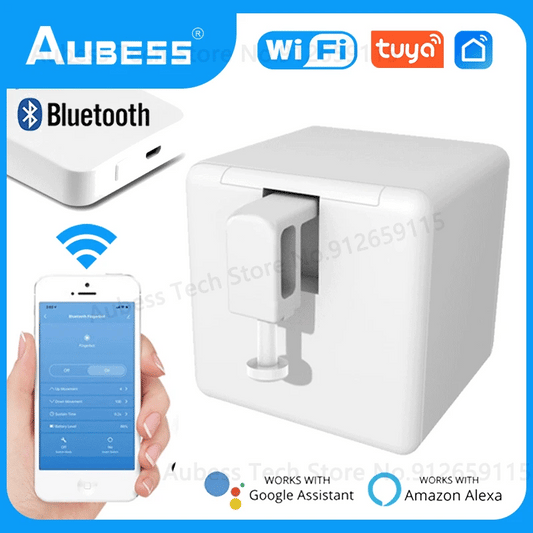 AUBESS Tuya Smart Cubetouch Switch Finger Button Pusher Robot Smart Home Voice Control For Alexa Assistant