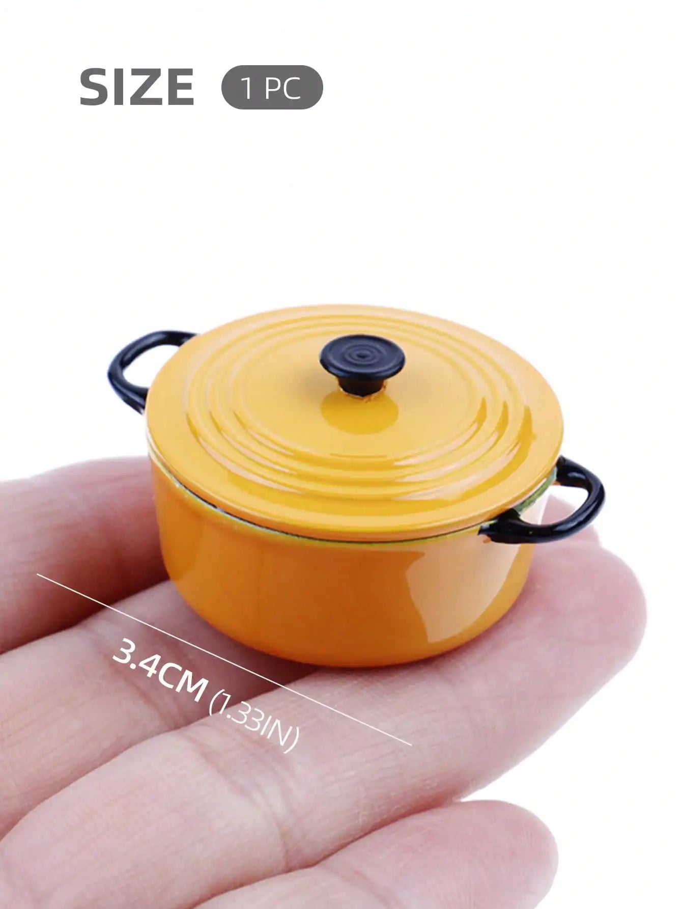 1 Pcs Dollhouse Miniature Kitchen Metal Stock Pot & Kettle: 1/12 Mini Simulation Kitchen & Dining Table Household Cookware Decor