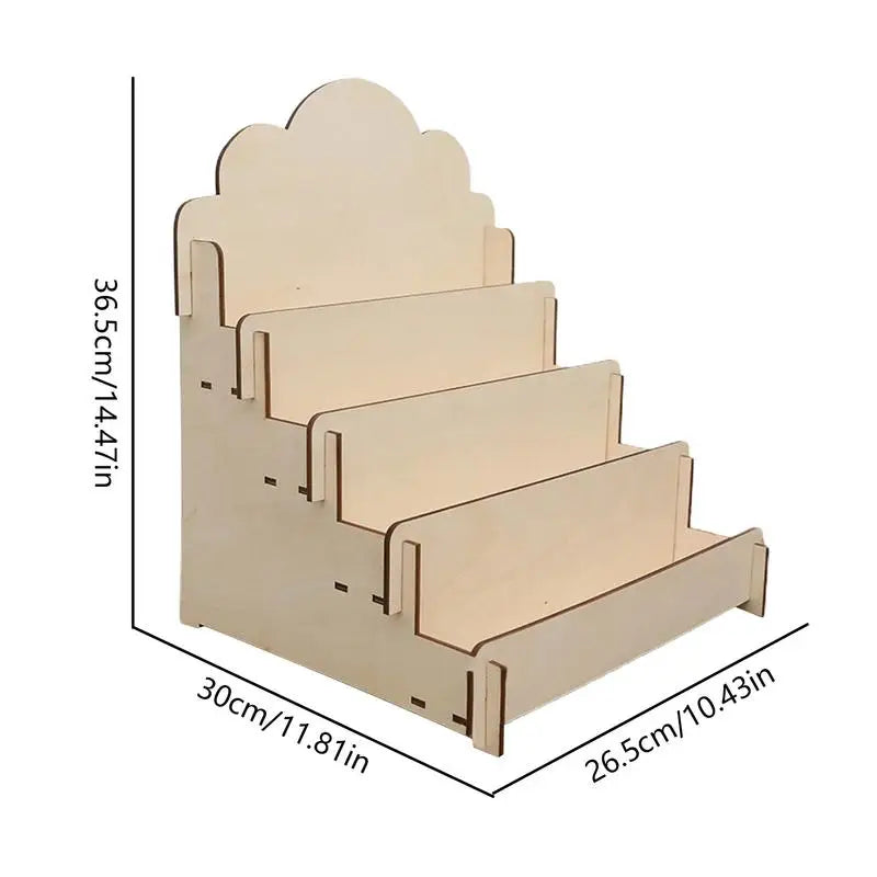 4 Tier Sturdy Wood Display Stand Sticker Display Stand Greeting Card Display Stands Card Organizers for Greeting Cards Postcards