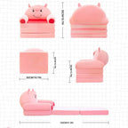 Plush Sofa Backrest Armchair 2 In 1 Foldable Cute Cartoon Lazy Sofa Children Flip Open Sofa Bed For Bedroom Folding Sofa Bed