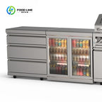 Customized Outdoor Kitchen Cabinet with Gas & Charcoal BBQ Grills 304 Stainless Steel Outdoor Kitchen Island Premium Modular