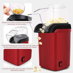 High Popping Rate Popcorn Machine for Home Kitchen Mini Popcorn Machine  Fully Automatic Popcorn Machine Electric Air Popper