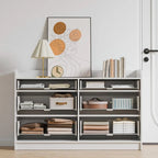 6 Drawer Dresser for Bedroom, Large Wood Dressers & Chests of Drawers 52'' Long Modern Sideboard Buffet Cabinet