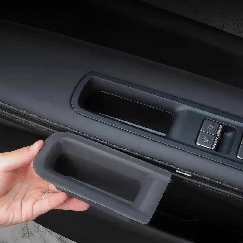 For Polestar 4 Car Door Handle Storage Box Silicone Pad Waterproof Front Rear Door Armrest Organizer Interior Accessories