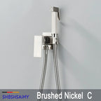 SHBSHAIMY Black Brass Bathroom Bidet Faucets High Pressure Sprayer Shower Tap Bidet Toilet Washer Hot and Cold Water Mixers